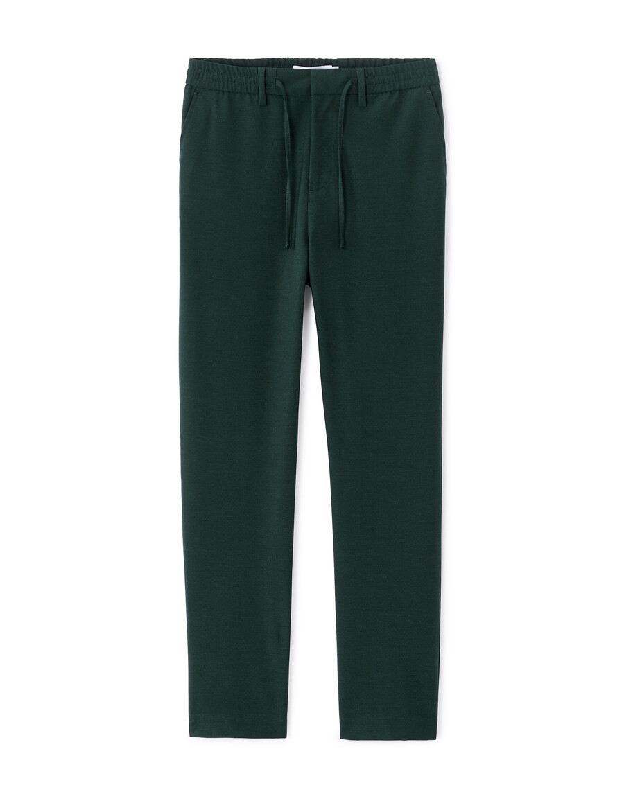 pantalones ajustados elásticos de 78 de largo para todo el día color verde oscuro