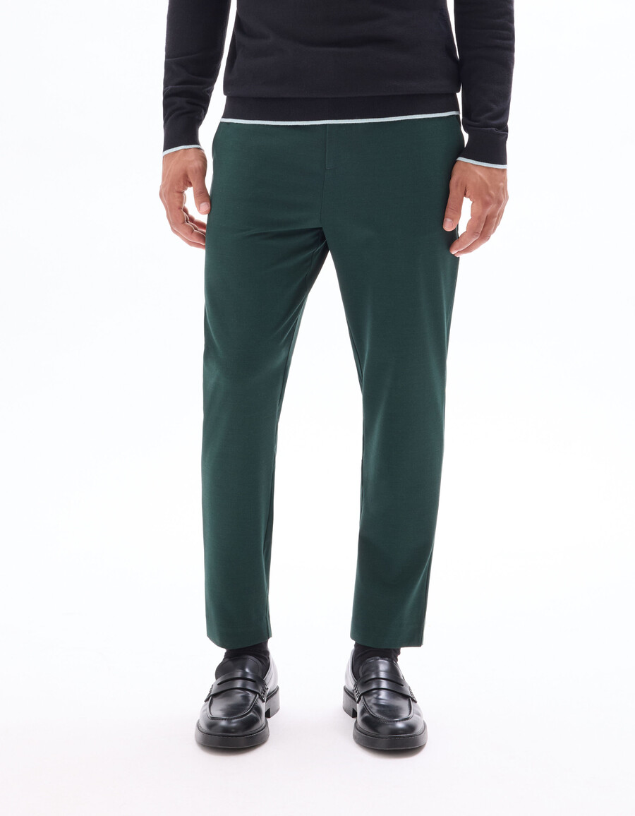 pantalones ajustados elásticos de 78 de largo para todo el día color verde oscuro