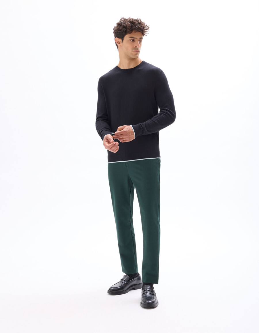 pantalones ajustados elásticos de 78 de largo para todo el día color verde oscuro