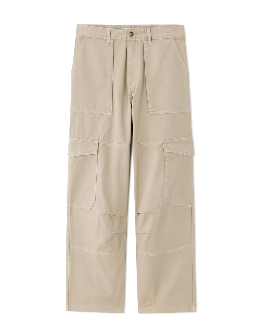 pantalones cargo holgados 100 algodón