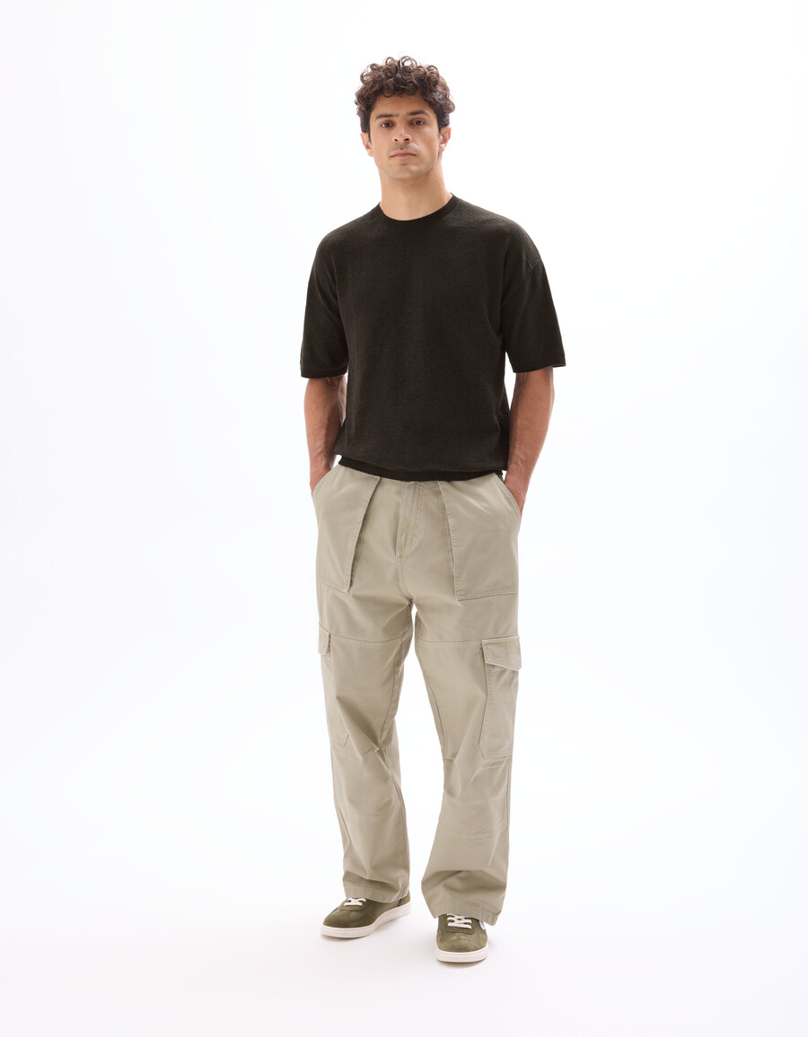 pantalones cargo holgados 100 algodón
