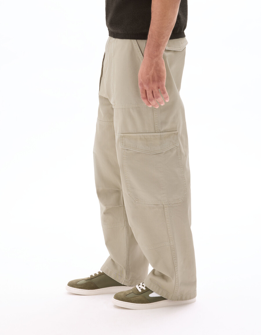 pantalones cargo holgados 100 algodón