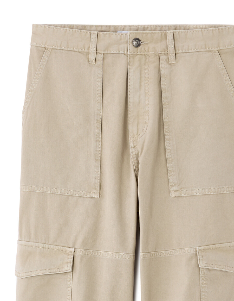 pantalones cargo holgados 100 algodón