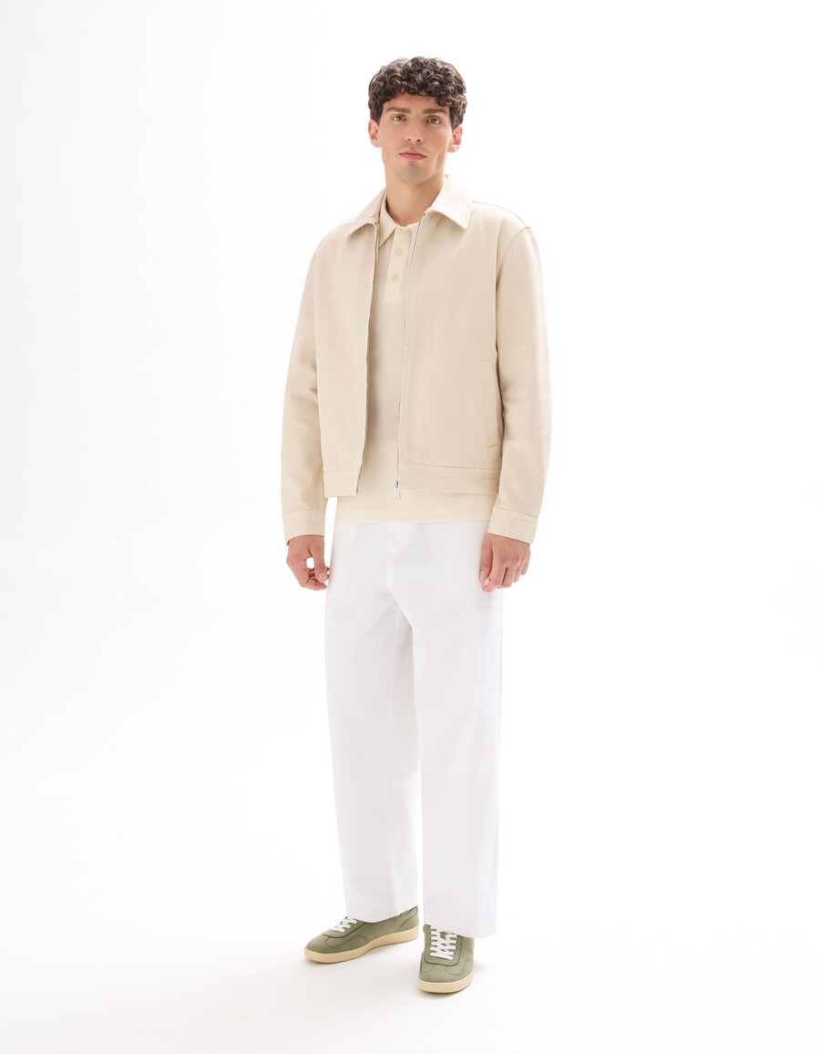 chaqueta con cuello camisero y cremallera 100 algodón