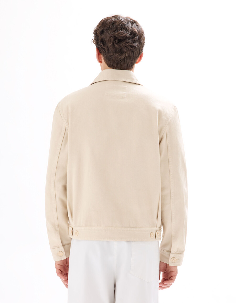 chaqueta con cuello camisero y cremallera 100 algodón