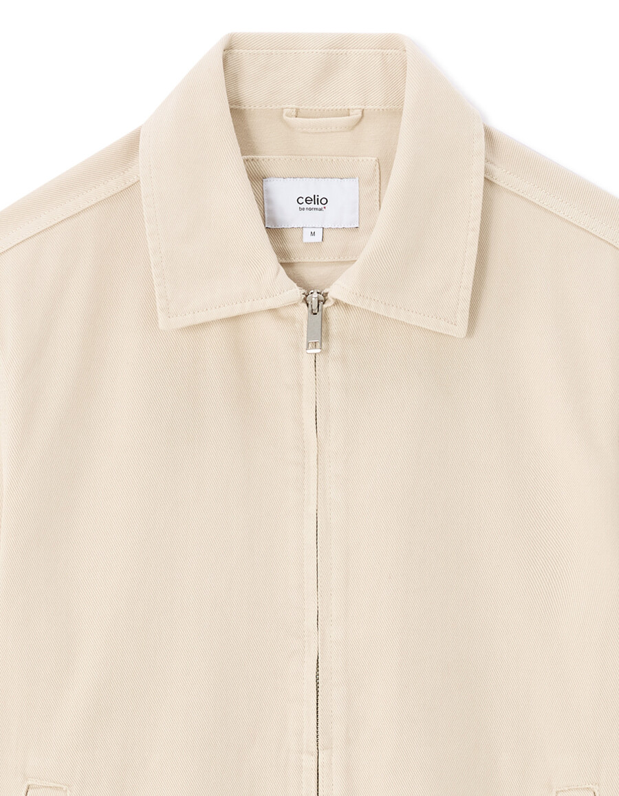chaqueta con cuello camisero y cremallera 100 algodón