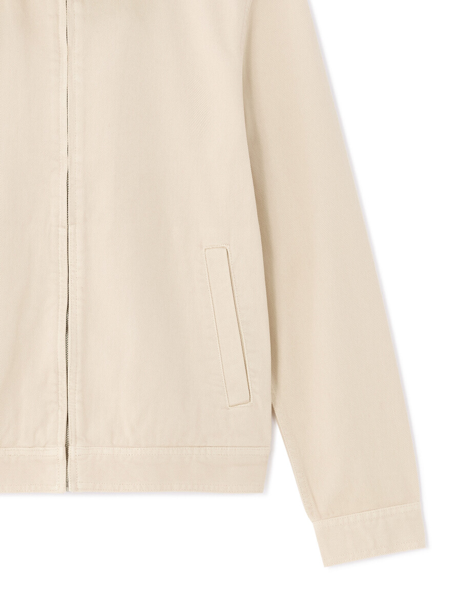 chaqueta con cuello camisero y cremallera 100 algodón