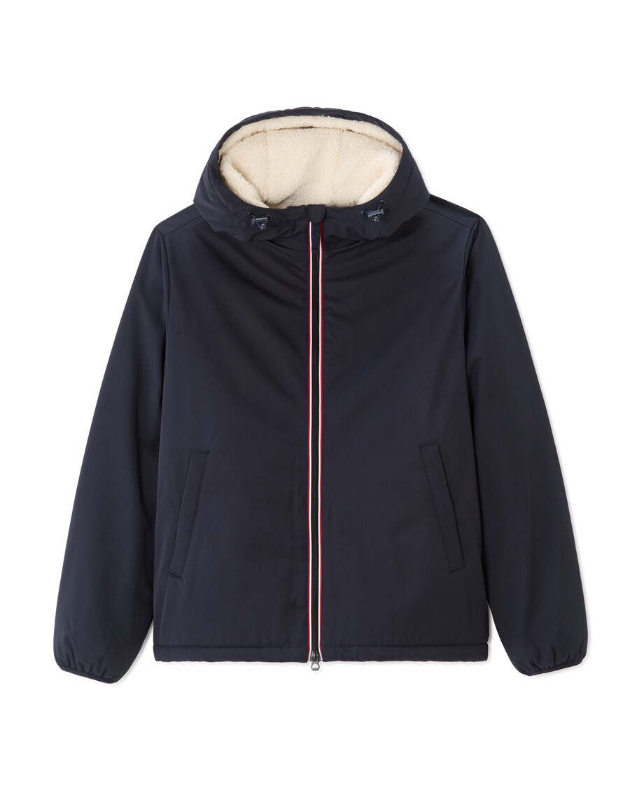chaqueta drycore con capucha repelente al agua y forrada de sherpa