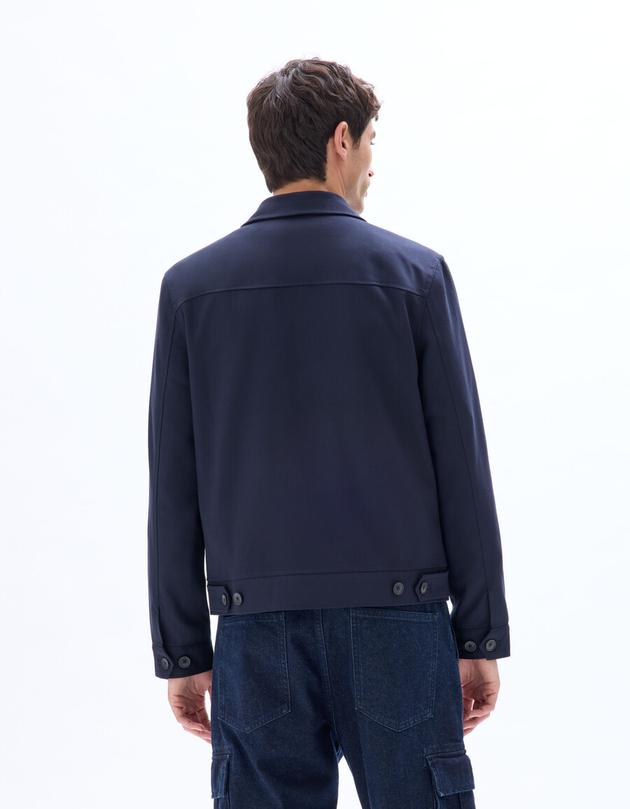 chaqueta con cuello de camisa y cremallera