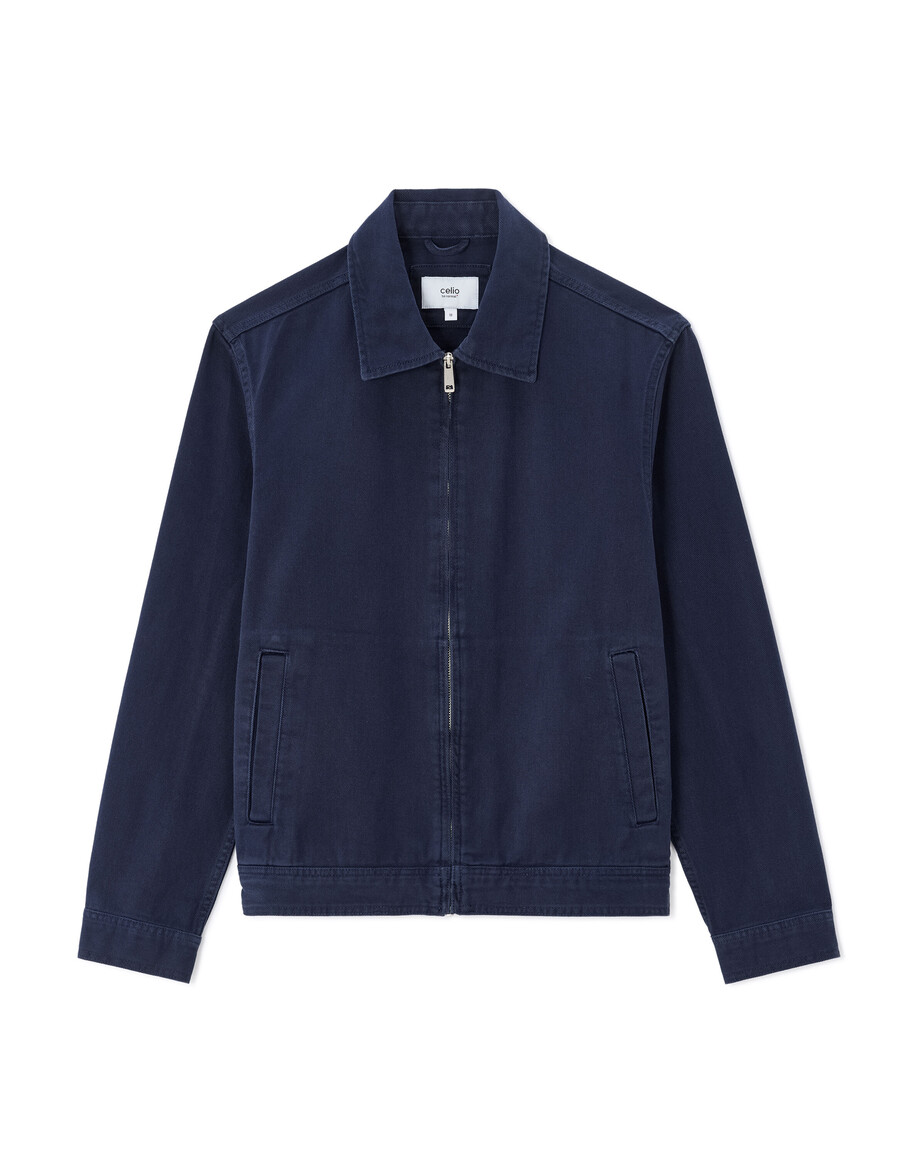 chaqueta con cuello camisero y cremallera 100 algodón
