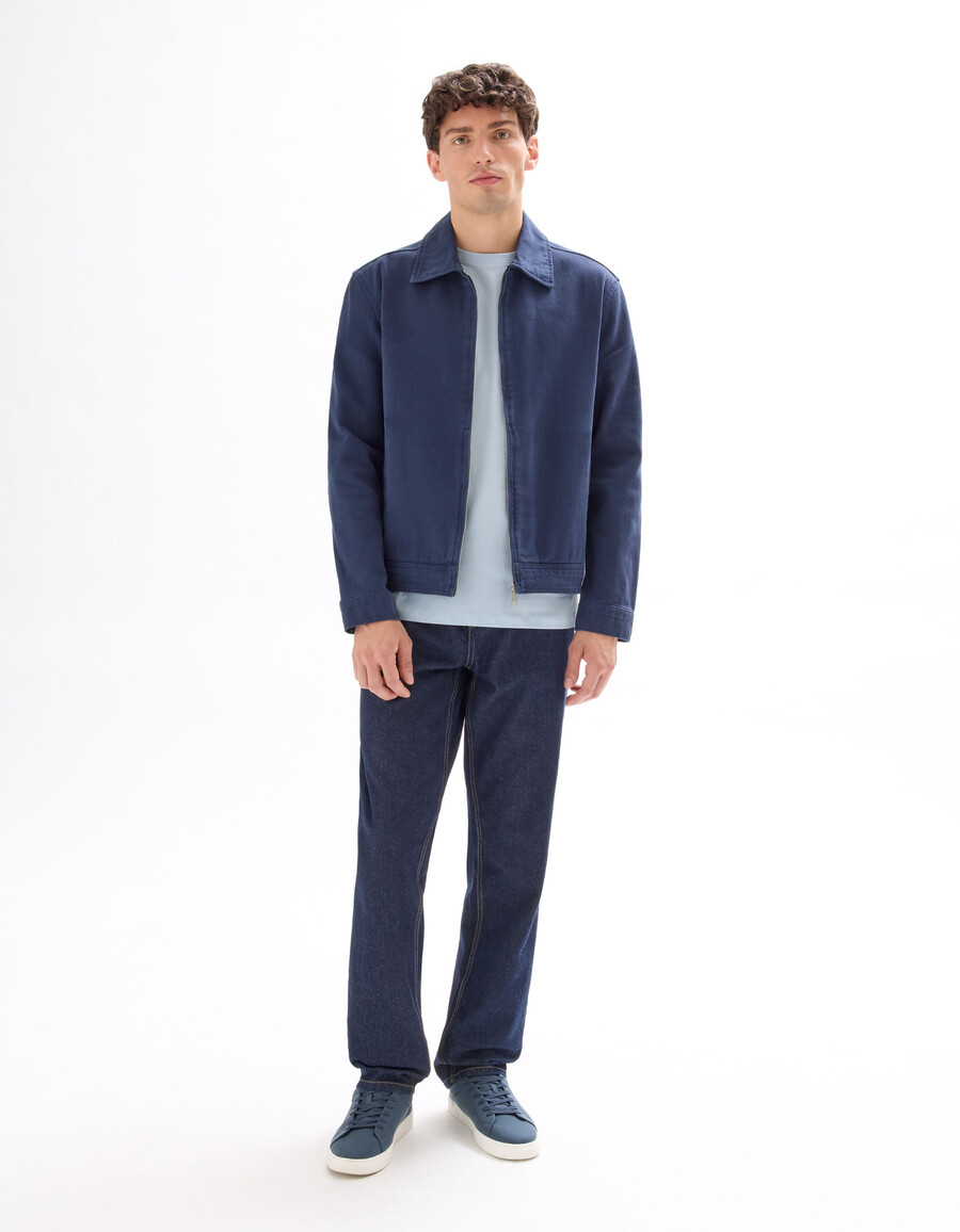 chaqueta con cuello camisero y cremallera 100 algodón