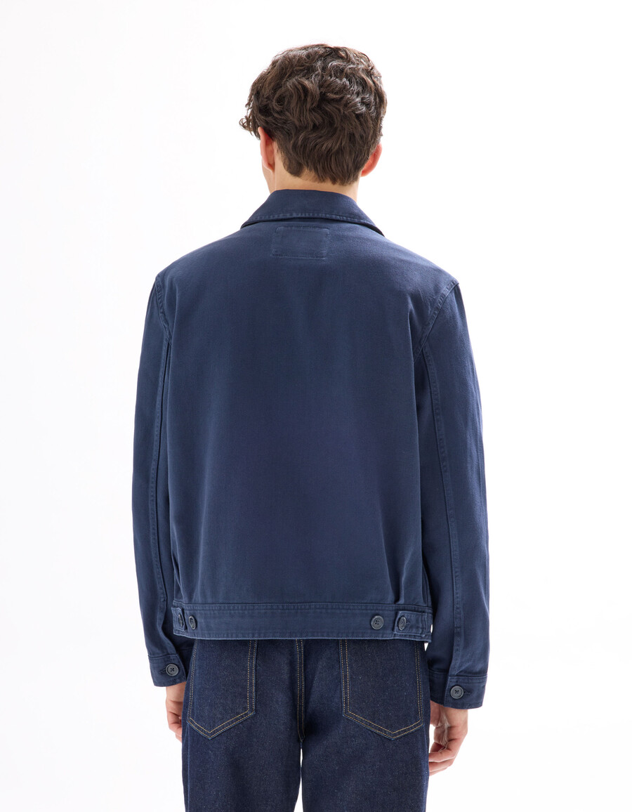 chaqueta con cuello camisero y cremallera 100 algodón