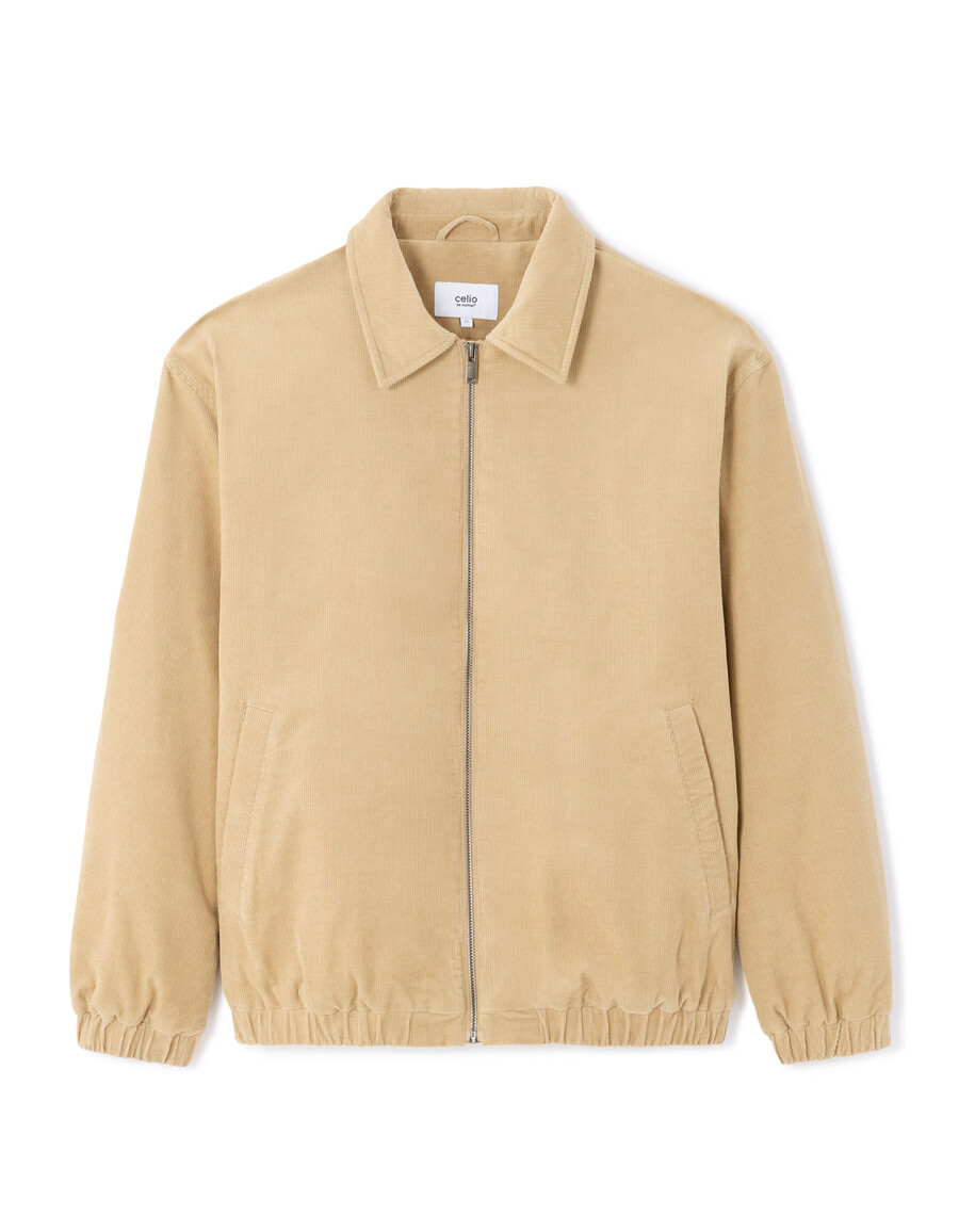 chaqueta de pana con cuello camisero