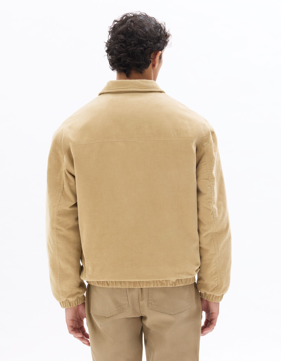 chaqueta de pana con cuello camisero