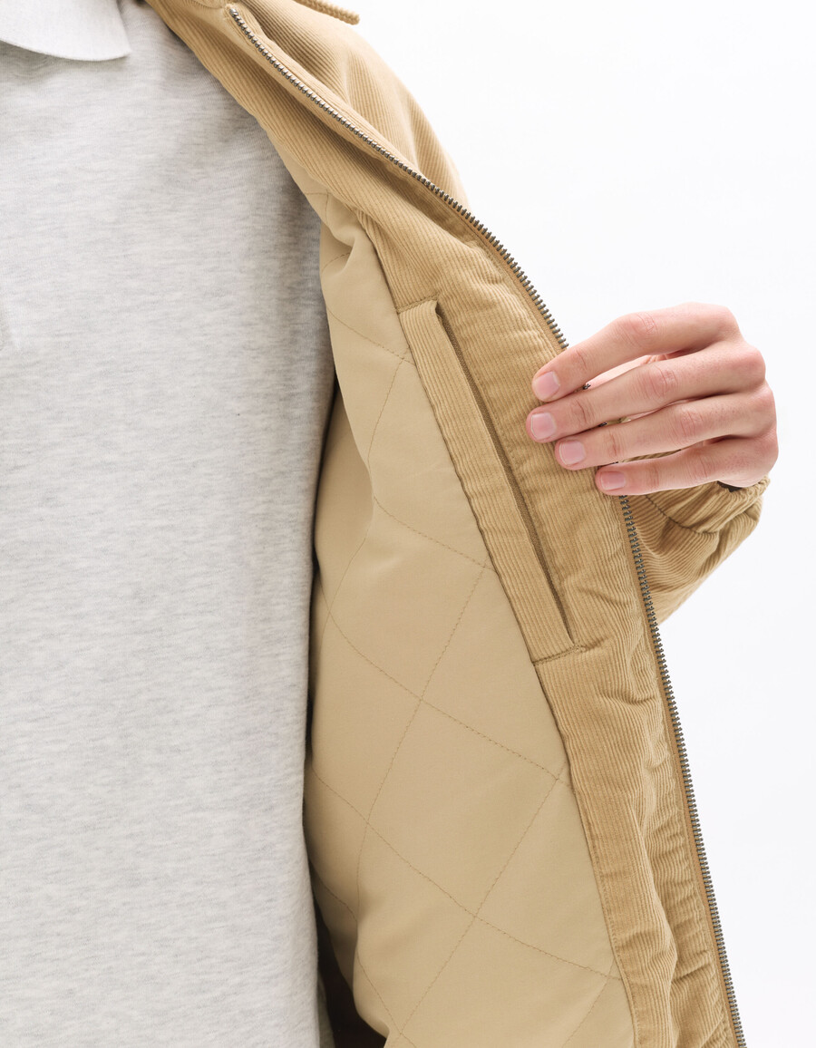chaqueta de pana con cuello camisero