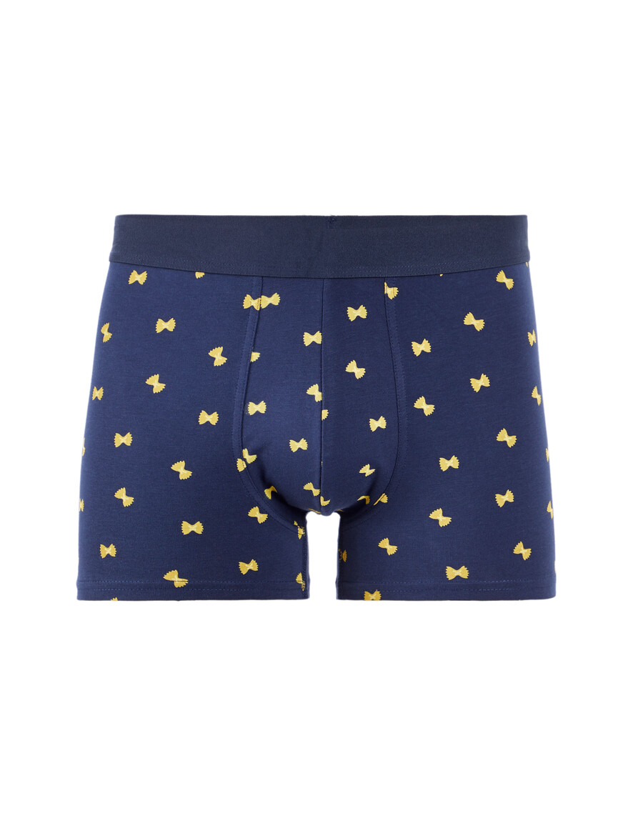 conjunto de regalo de calzoncillos y calcetines tipo bóxer con estampado navideño de pasta azul marino