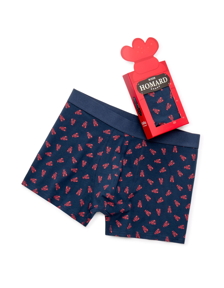 set de regalo navideño de boxeador con langosta