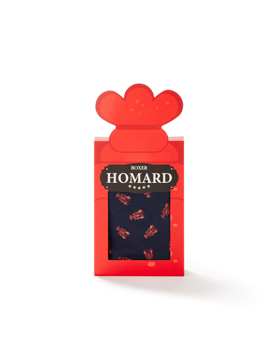 set de regalo navideño de boxeador con langosta