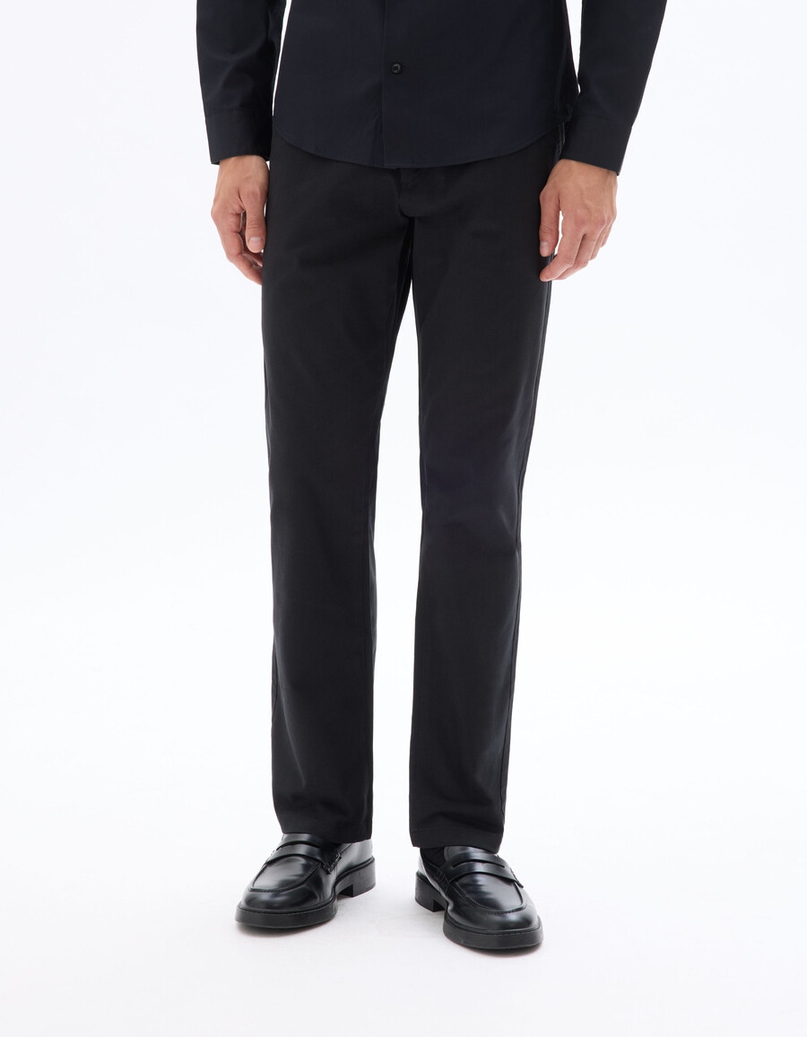 pantalones chinos rectos de algodón elástico largo estándar