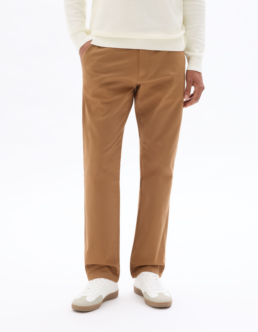 pantalones chinos rectos de algodón elástico