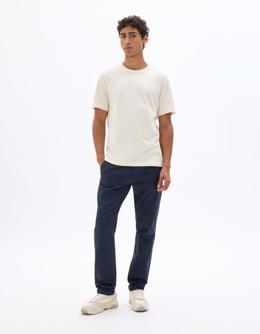 pantalones chinos rectos de algodón elástico largo cortolargo