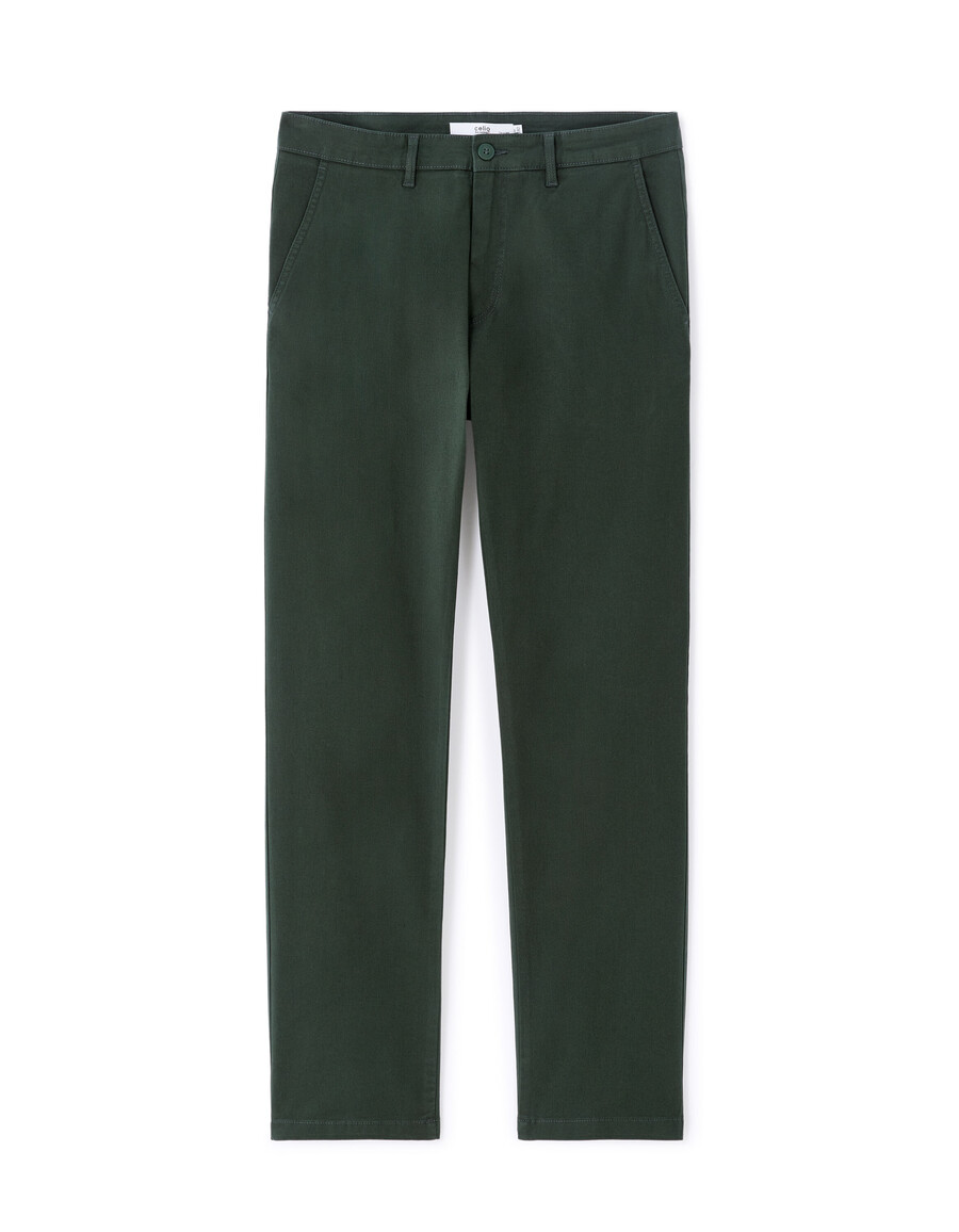 pantalones chinos rectos de algodón elástico