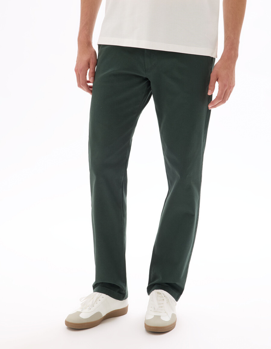 pantalones chinos rectos de algodón elástico