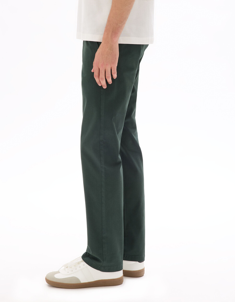 pantalones chinos rectos de algodón elástico