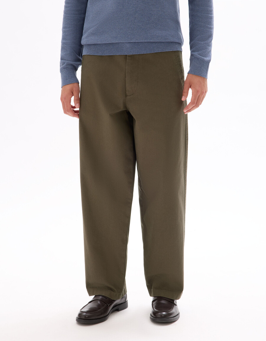 pantalones chinos holgados 100 algodón