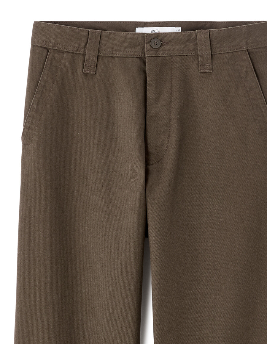 pantalones chinos holgados 100 algodón