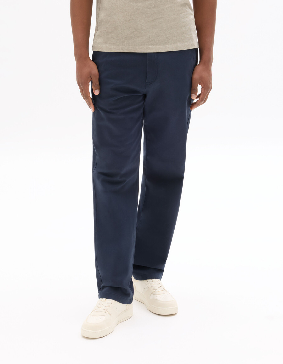 pantalones chinos de algodón elástico de corte recto