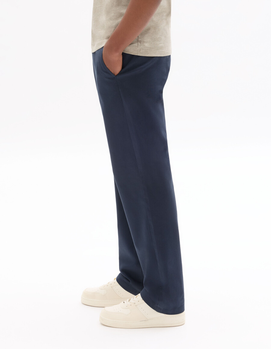 pantalones chinos de algodón elástico de corte recto