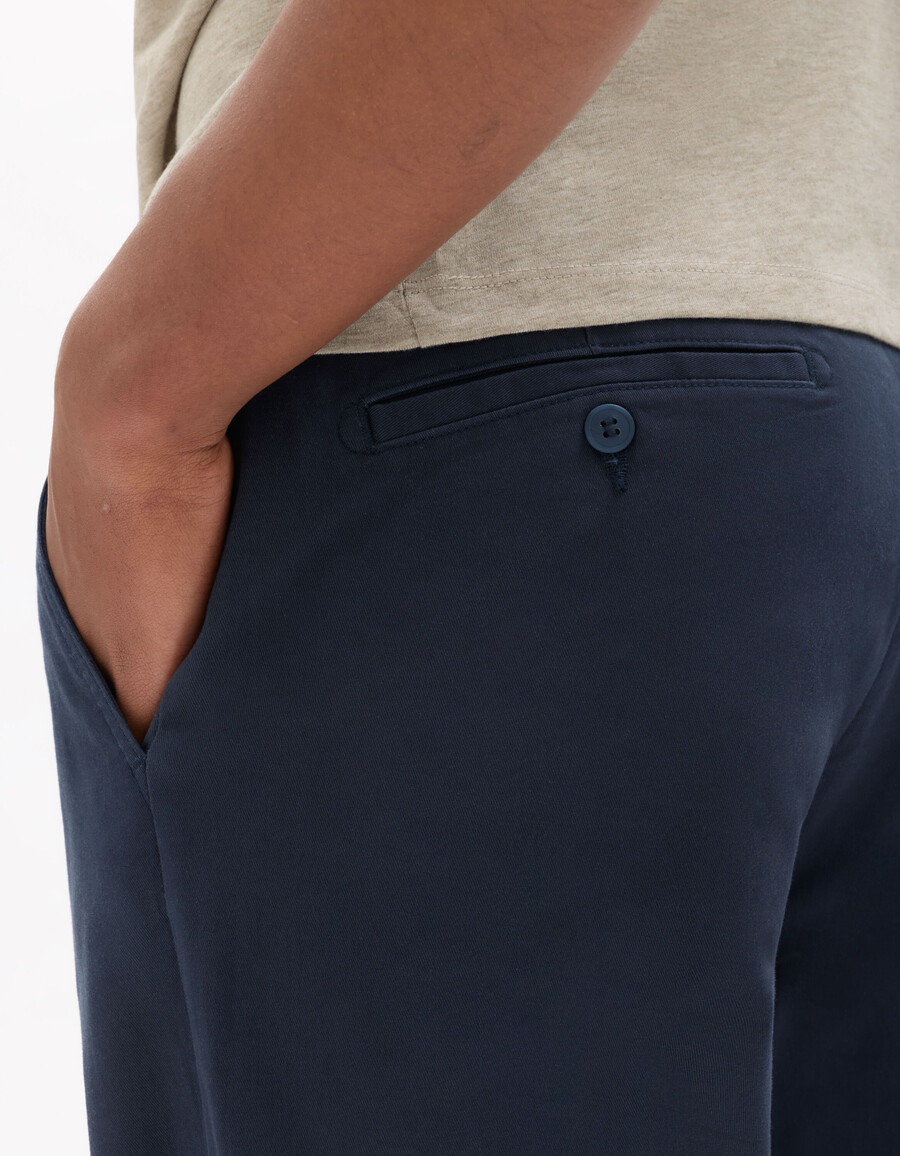 pantalones chinos de algodón elástico de corte recto