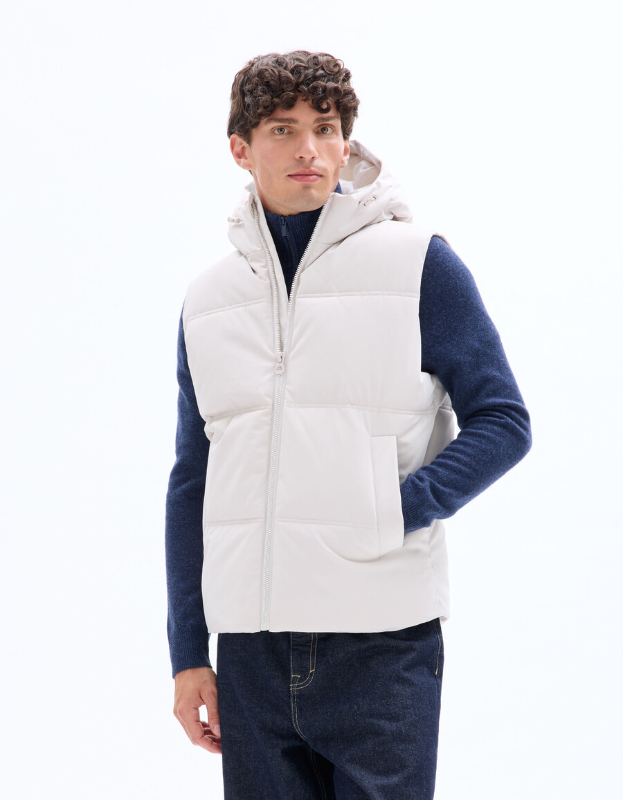 chaqueta de plumón cálida sin mangas airwarm con capucha