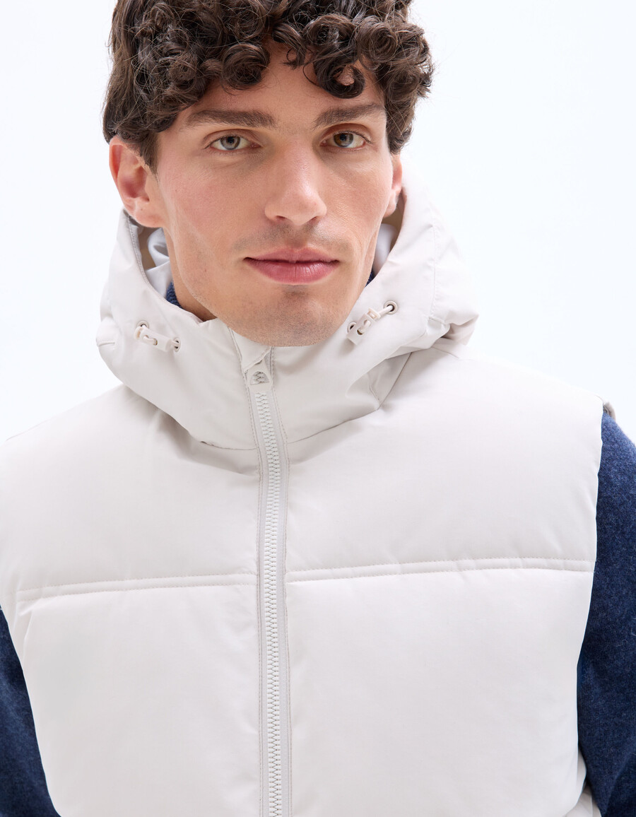 chaqueta de plumón cálida sin mangas airwarm con capucha