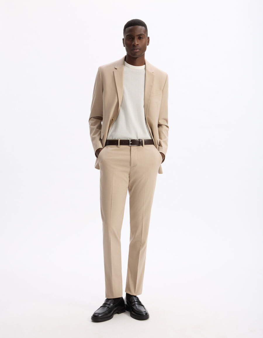 pantalones de traje elásticos de corte entallado
