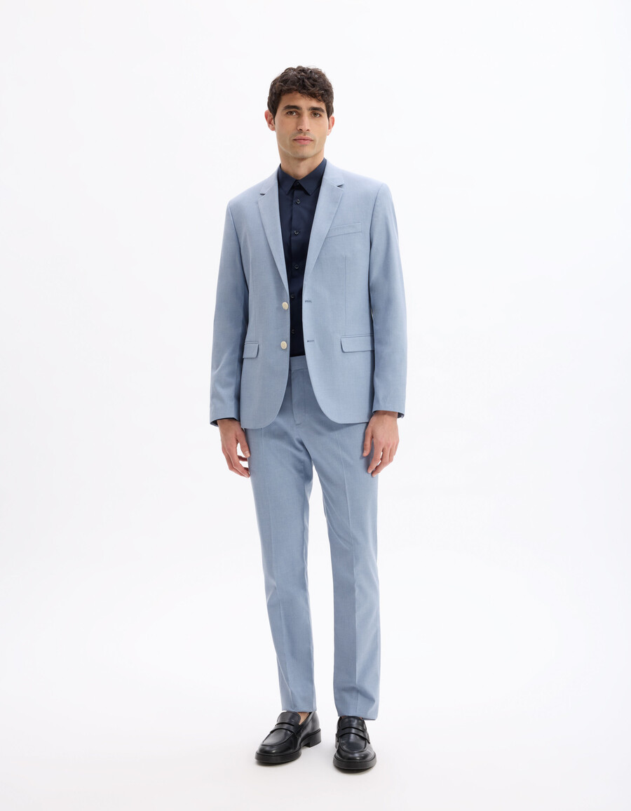 pantalones de traje de cambray elásticos y ajustados