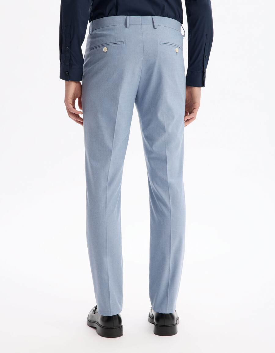 pantalones de traje de cambray elásticos y ajustados