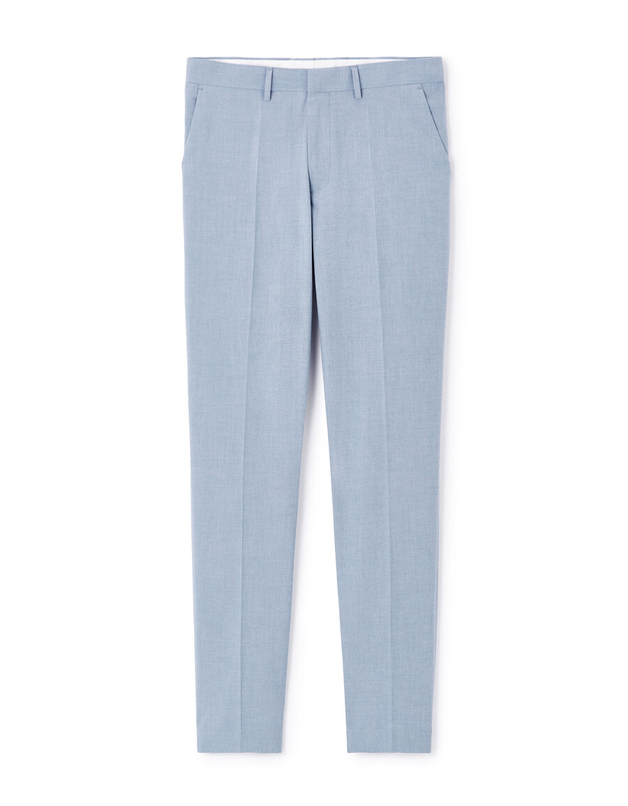 pantalones de traje de cambray elásticos y ajustados
