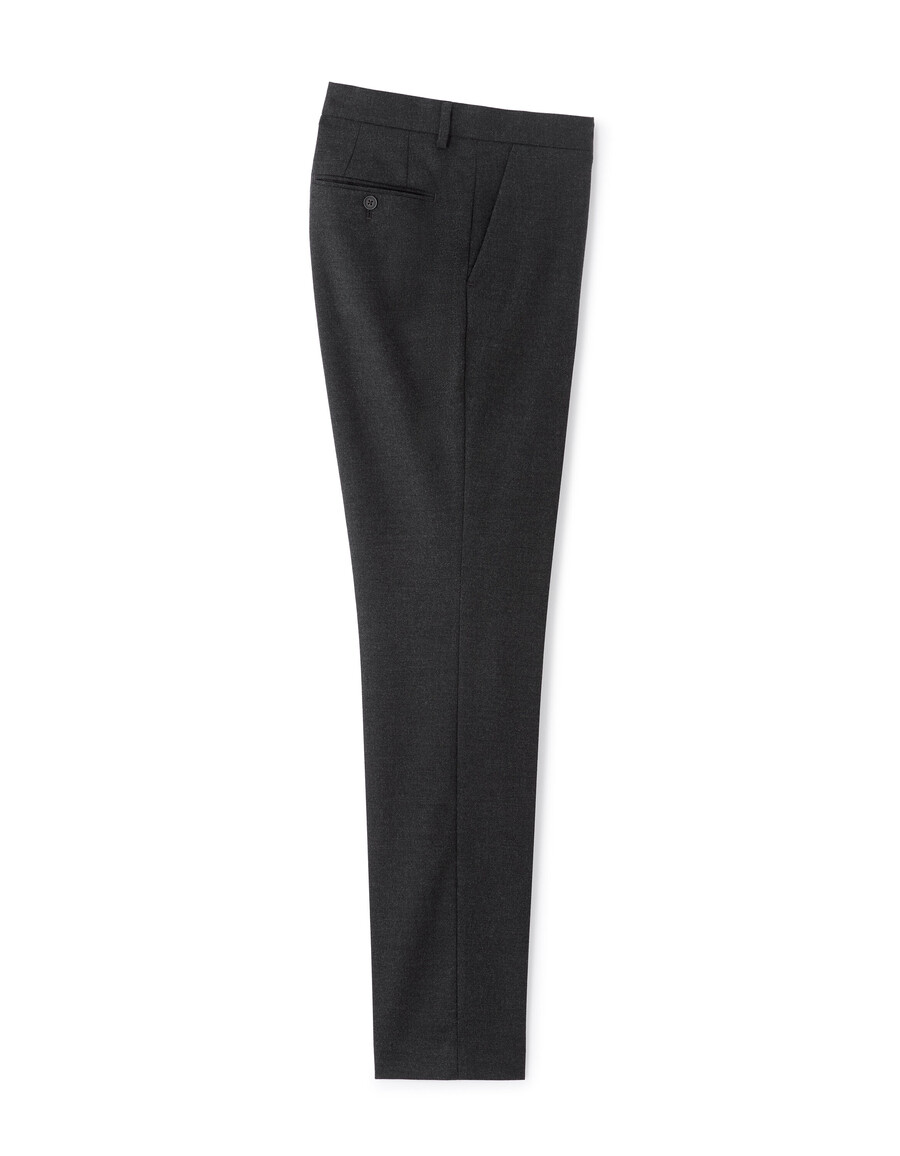 pantalones de traje de franela de corte entallado