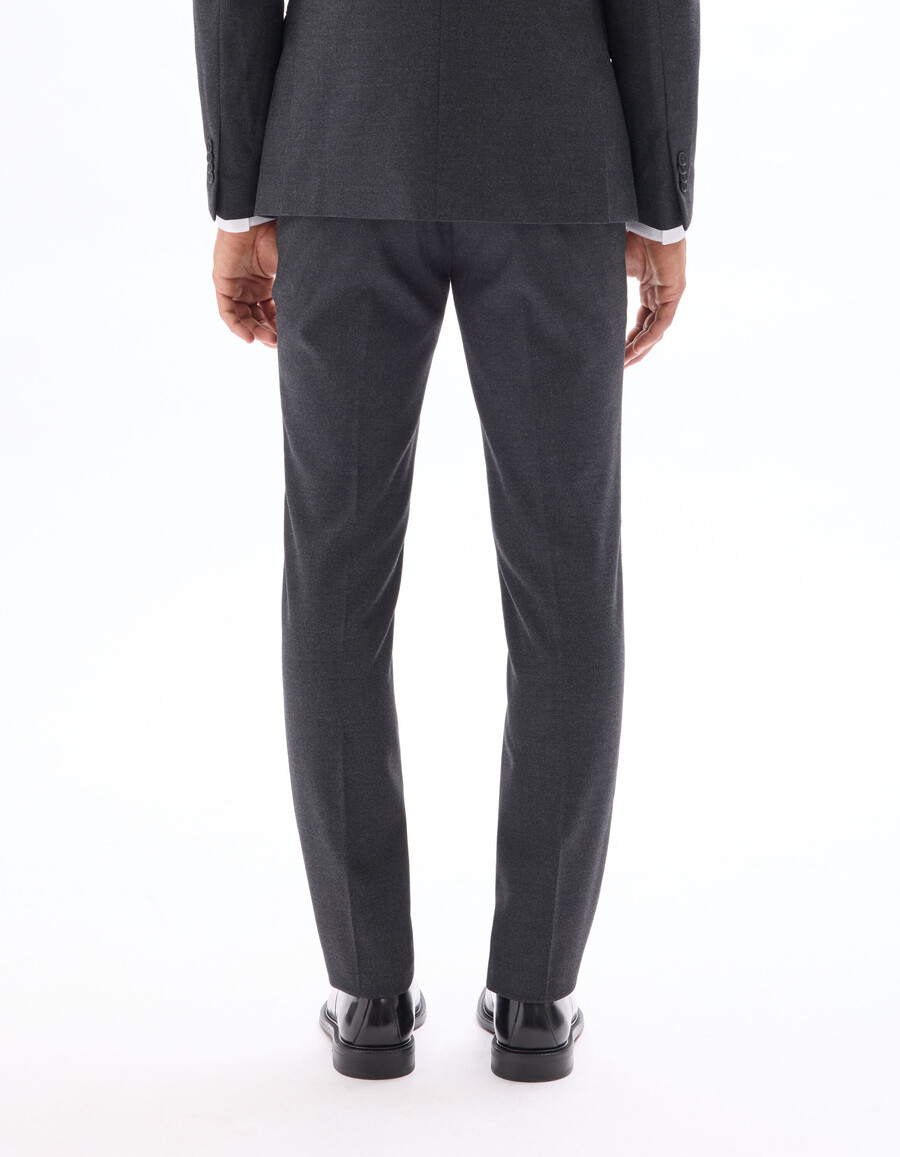 pantalones de traje de franela de corte entallado