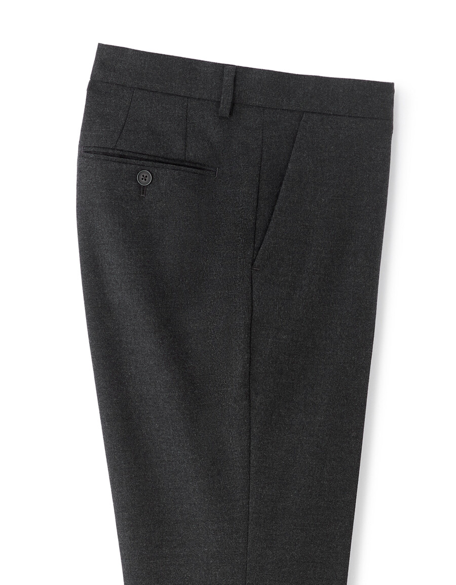 pantalones de traje de franela de corte entallado