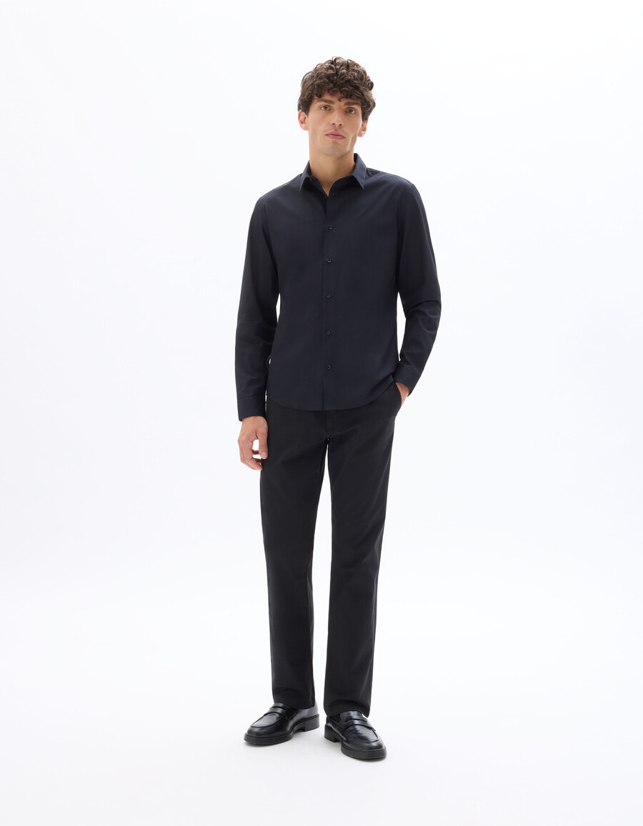 camisa slim fit 100 popelina de algodón