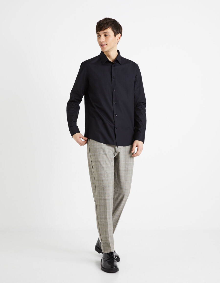 camisa de popelina de corte regular 100 algodón
