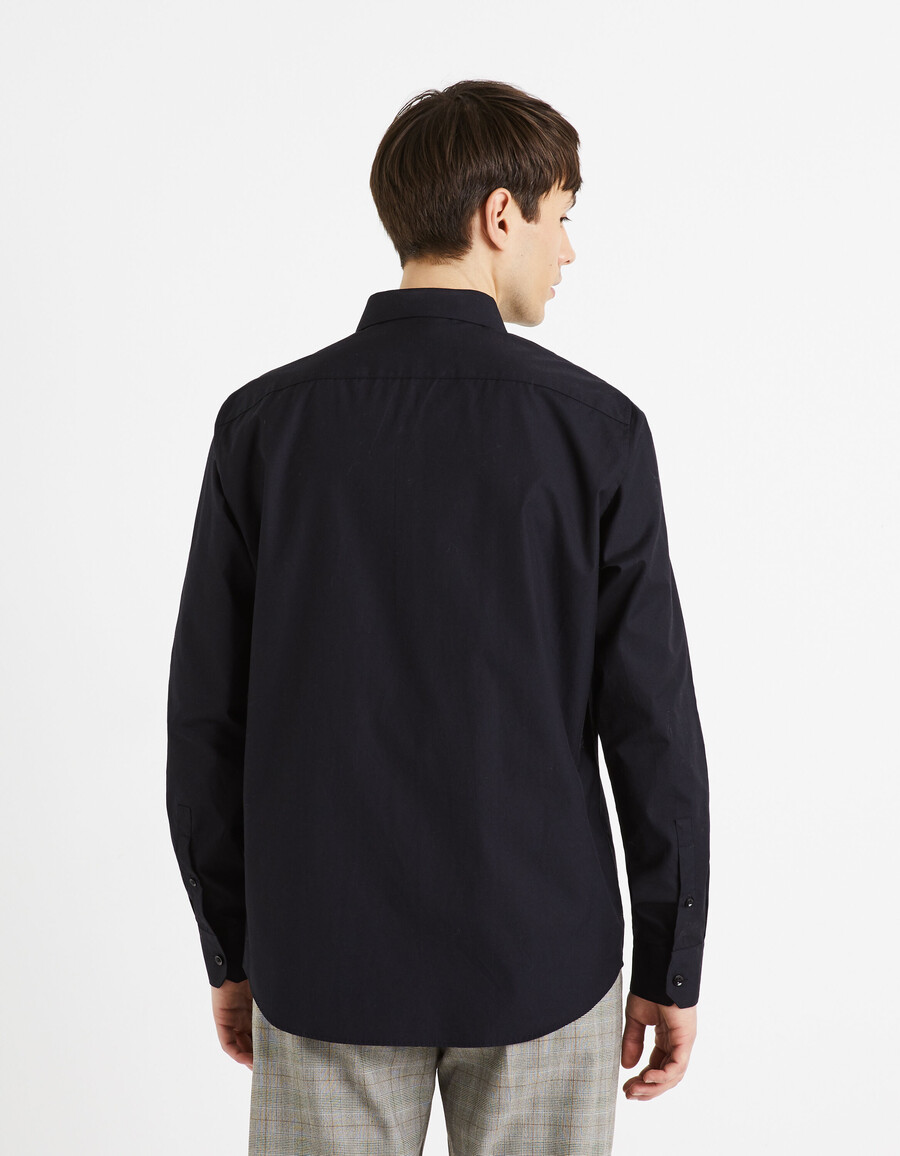 camisa de popelina de corte regular 100 algodón