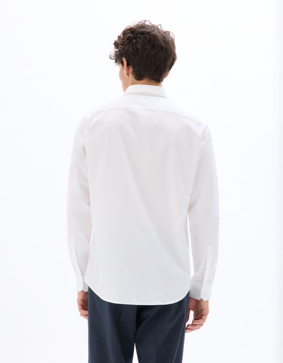 camisa de popelina de corte regular 100 algodón