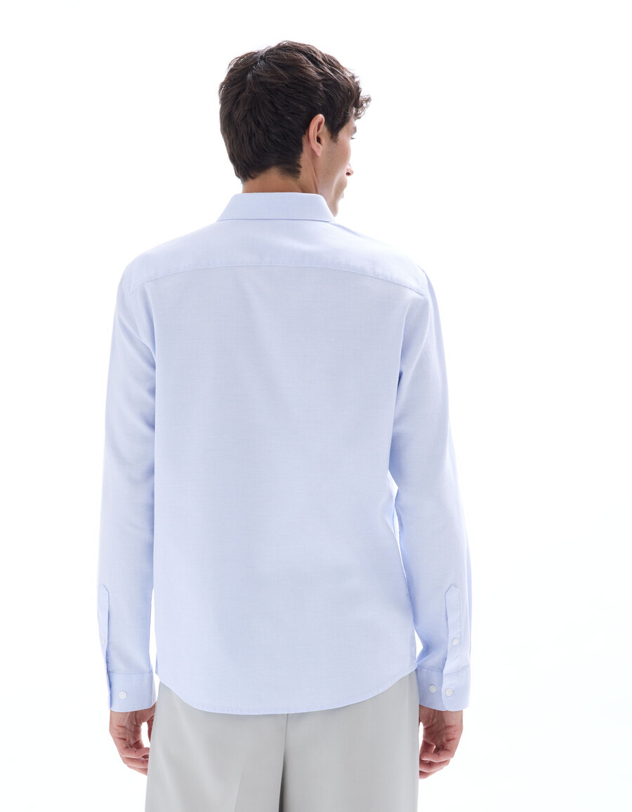 camisa de panal de abeja de corte regular 100 algodón