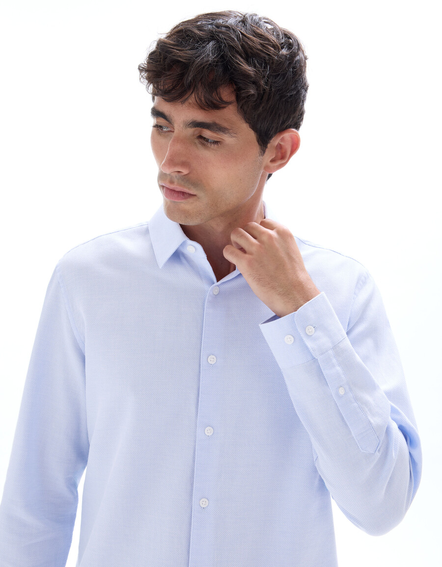 camisa de panal de abeja de corte regular 100 algodón