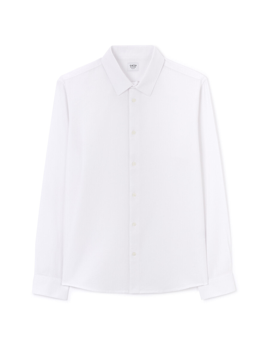 camisa de panal de abeja de corte regular 100 algodón