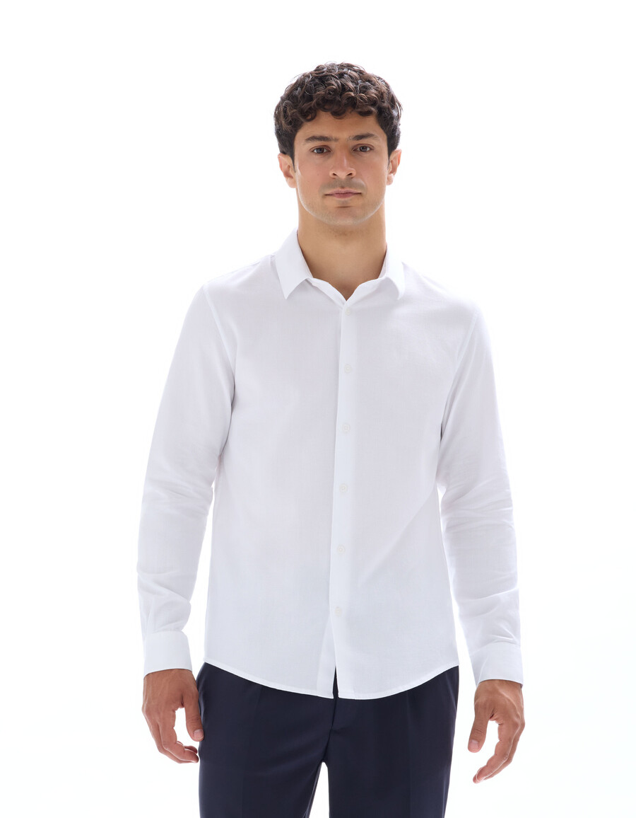 camisa de panal de abeja de corte regular 100 algodón